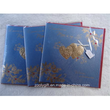 Heart Gold Stamping Ivory Board Hand-Made Greeting Gift Cards with Red Envelop